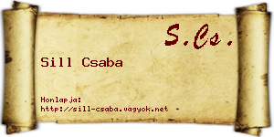 Sill Csaba névjegykártya