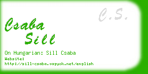 csaba sill business card